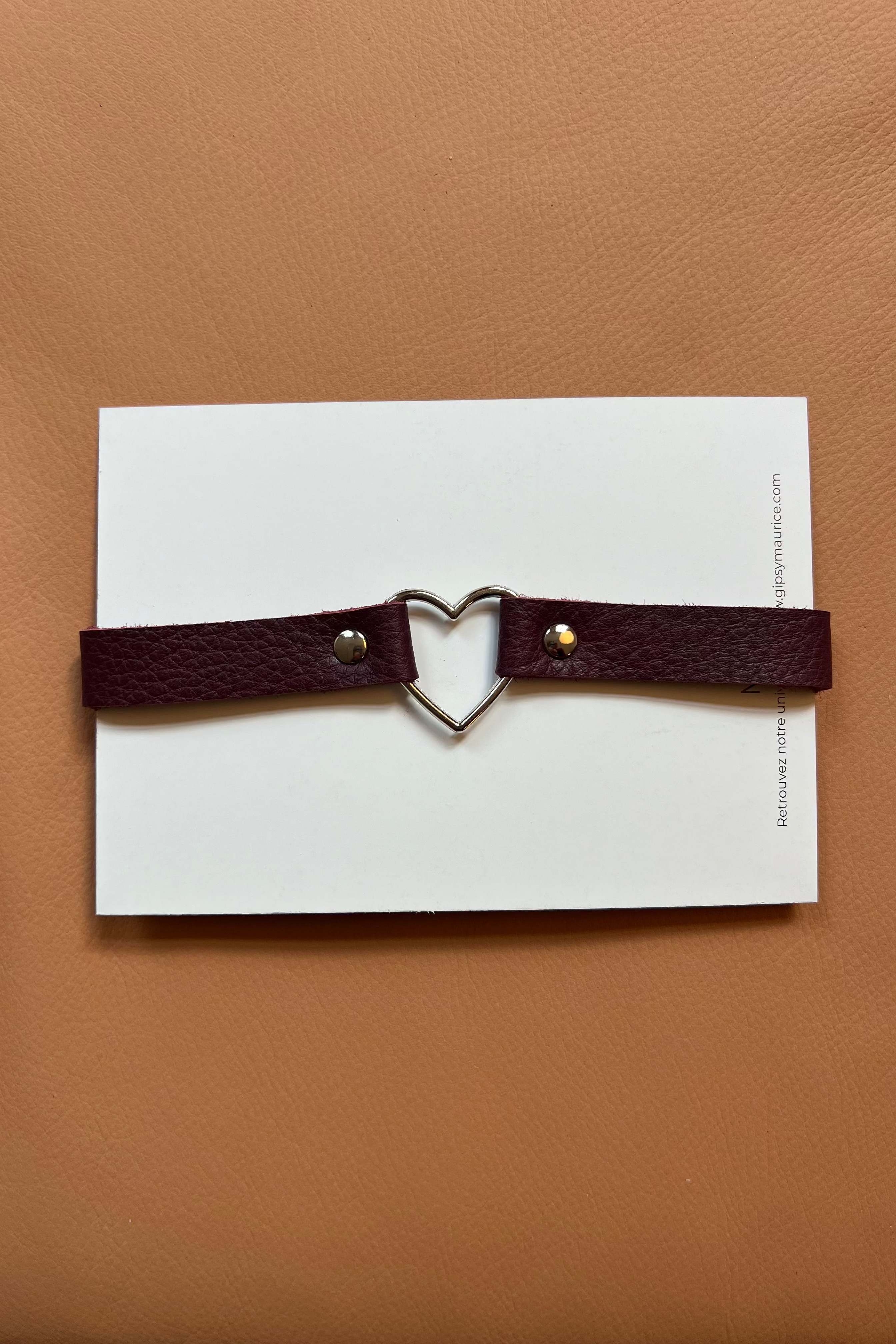 Collier cuir coeur Josie