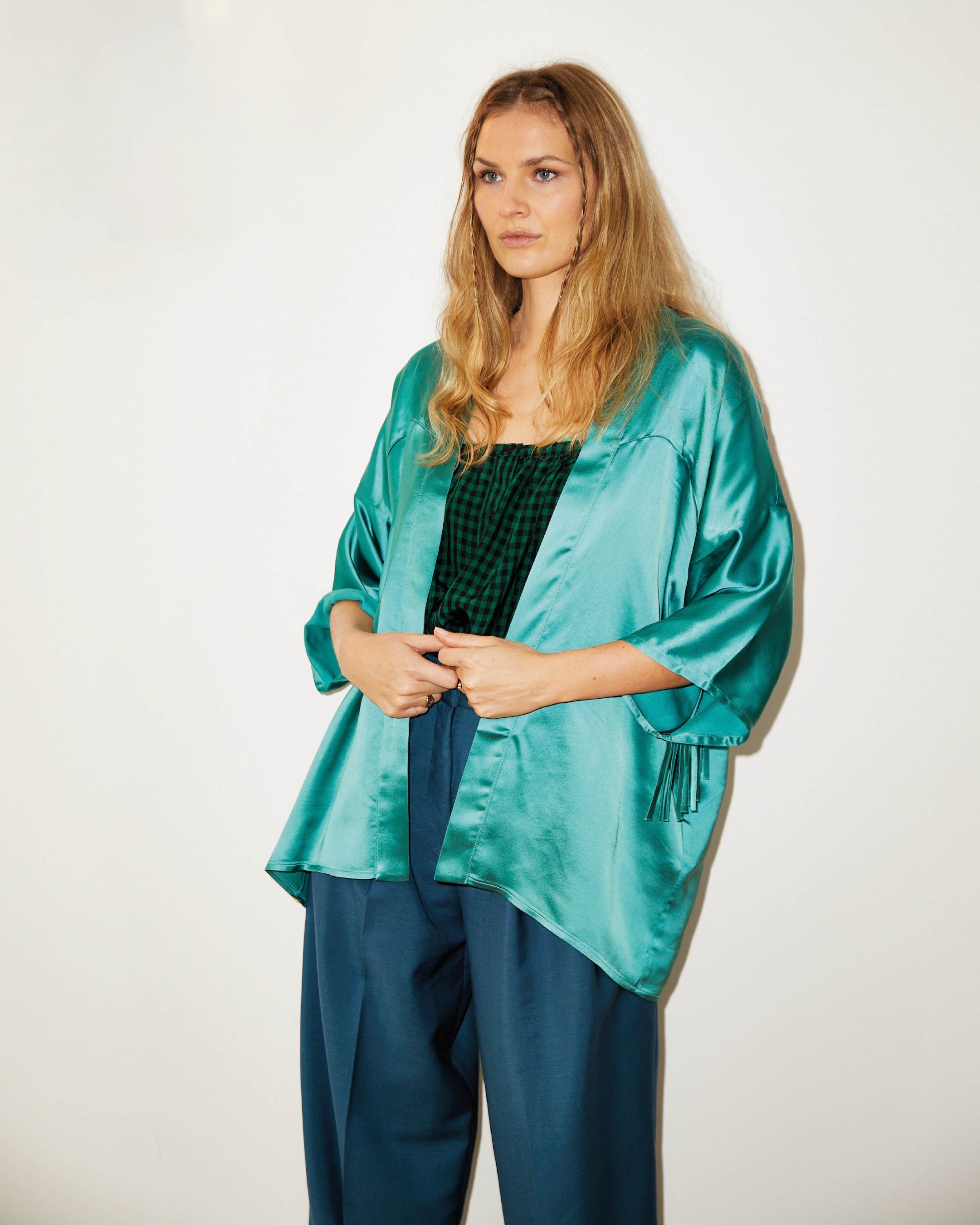 Kimono JANIS  Satin Sirène