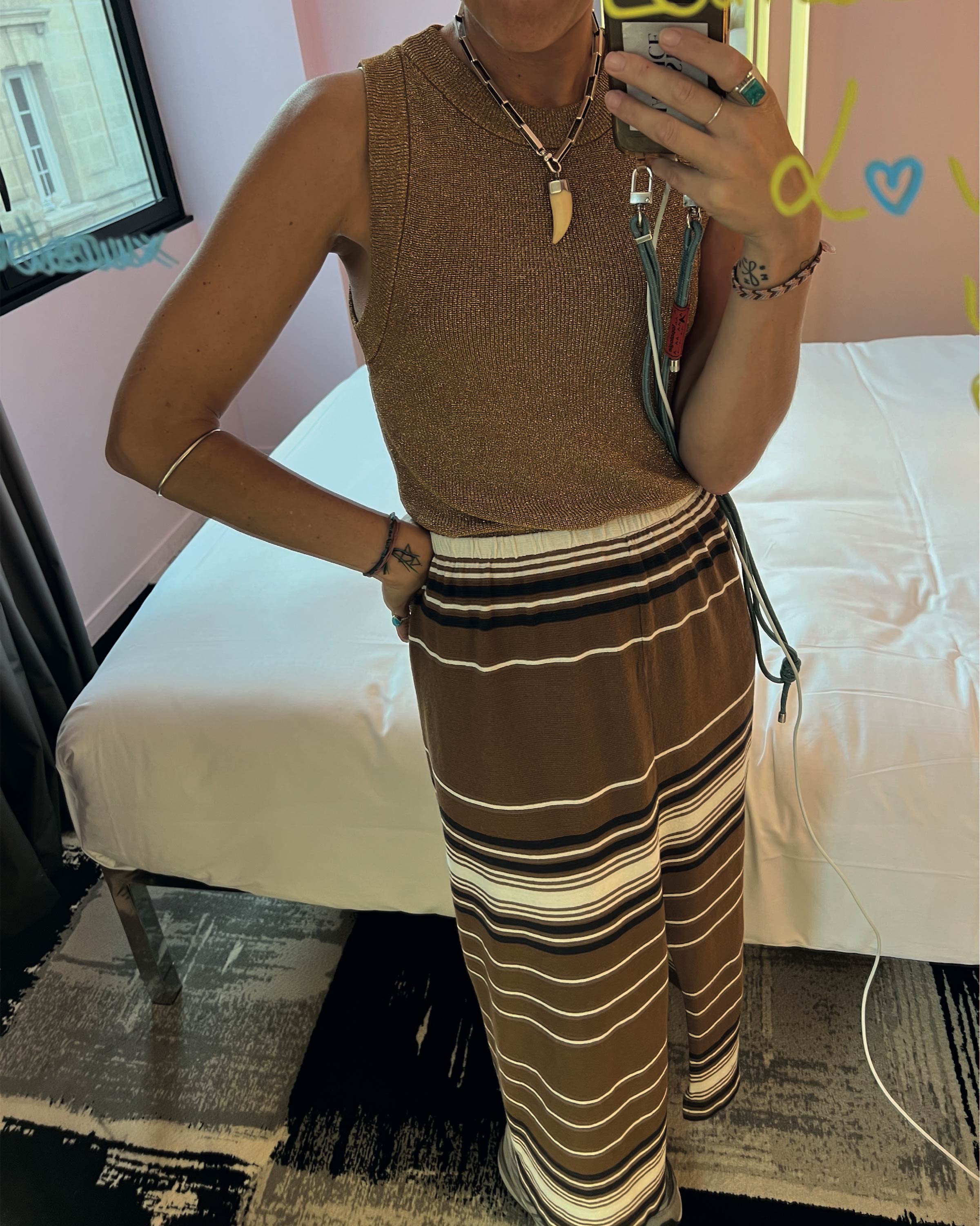 Jupe Allure Rayures Polo marron