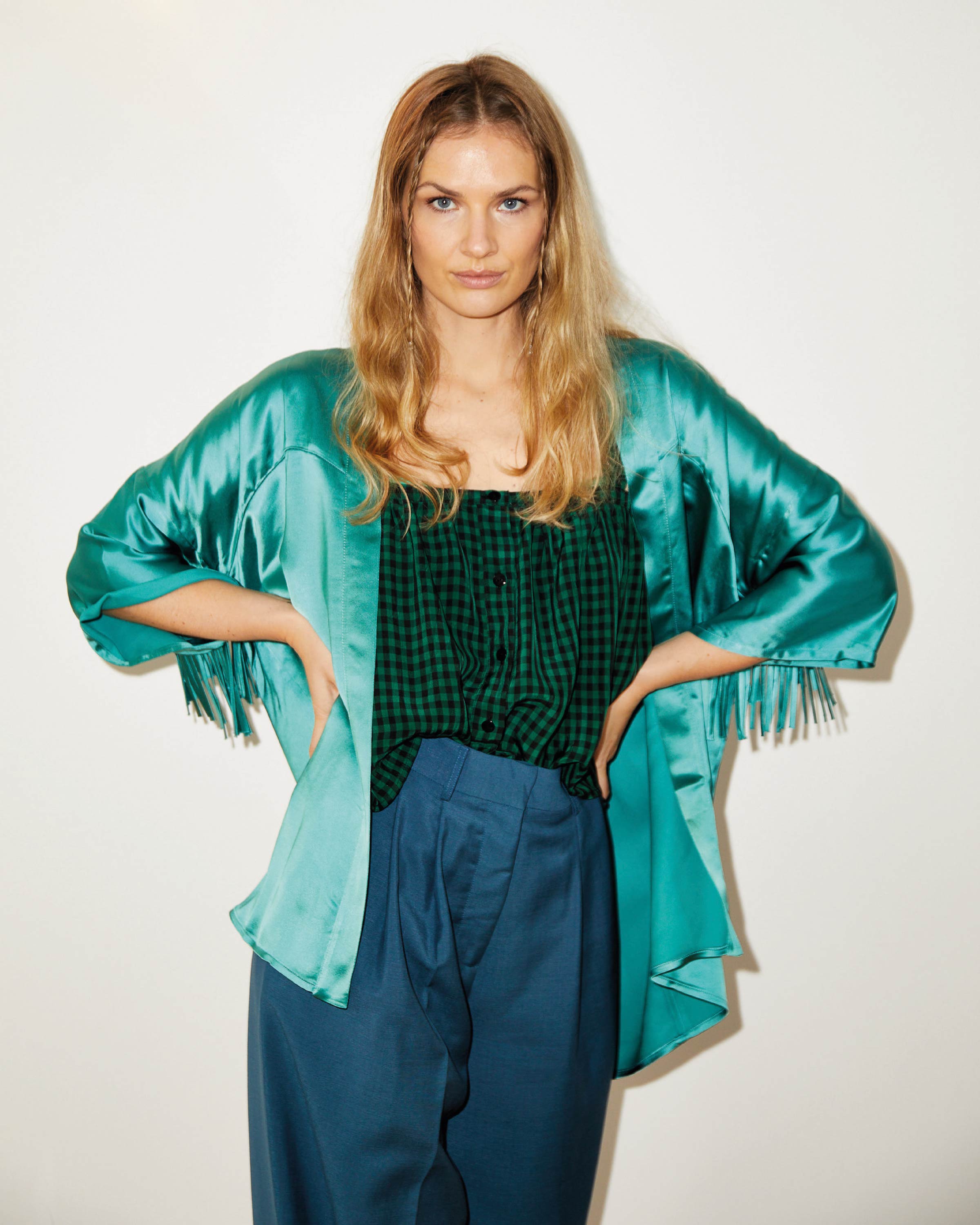 Kimono JANIS  Satin Sirène