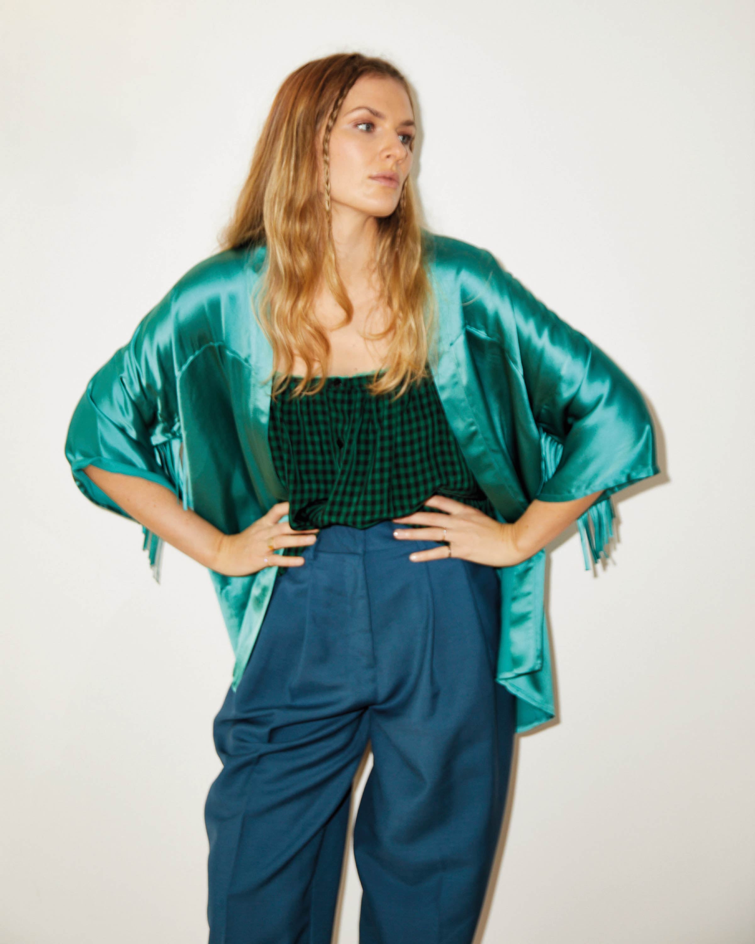 Kimono JANIS  Satin Sirène