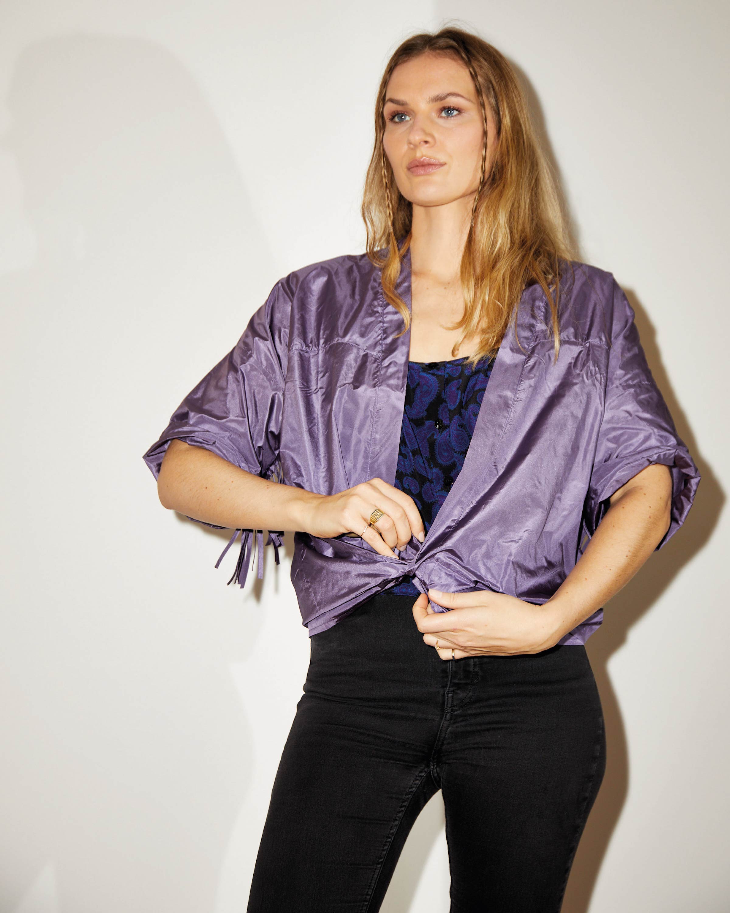Kimono JANIS  Taffeta Soie Améthyste