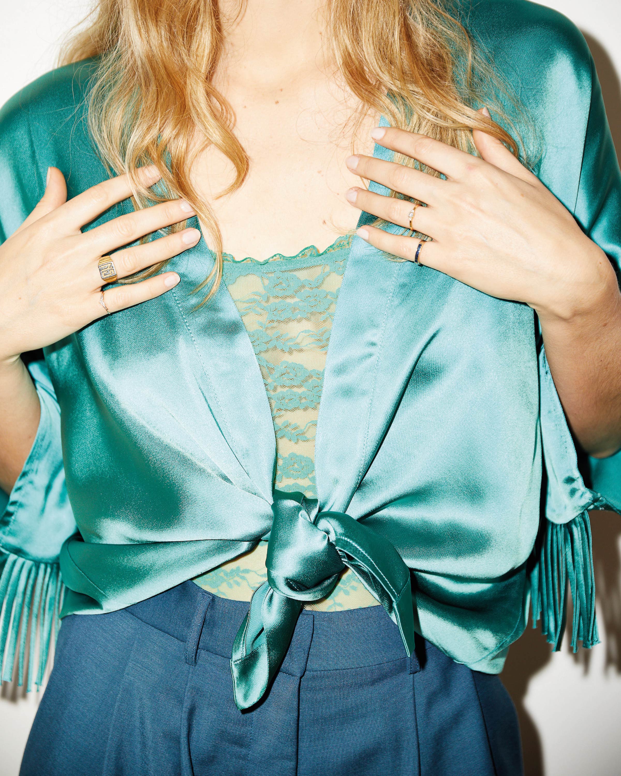 Kimono JANIS  Satin Sirène