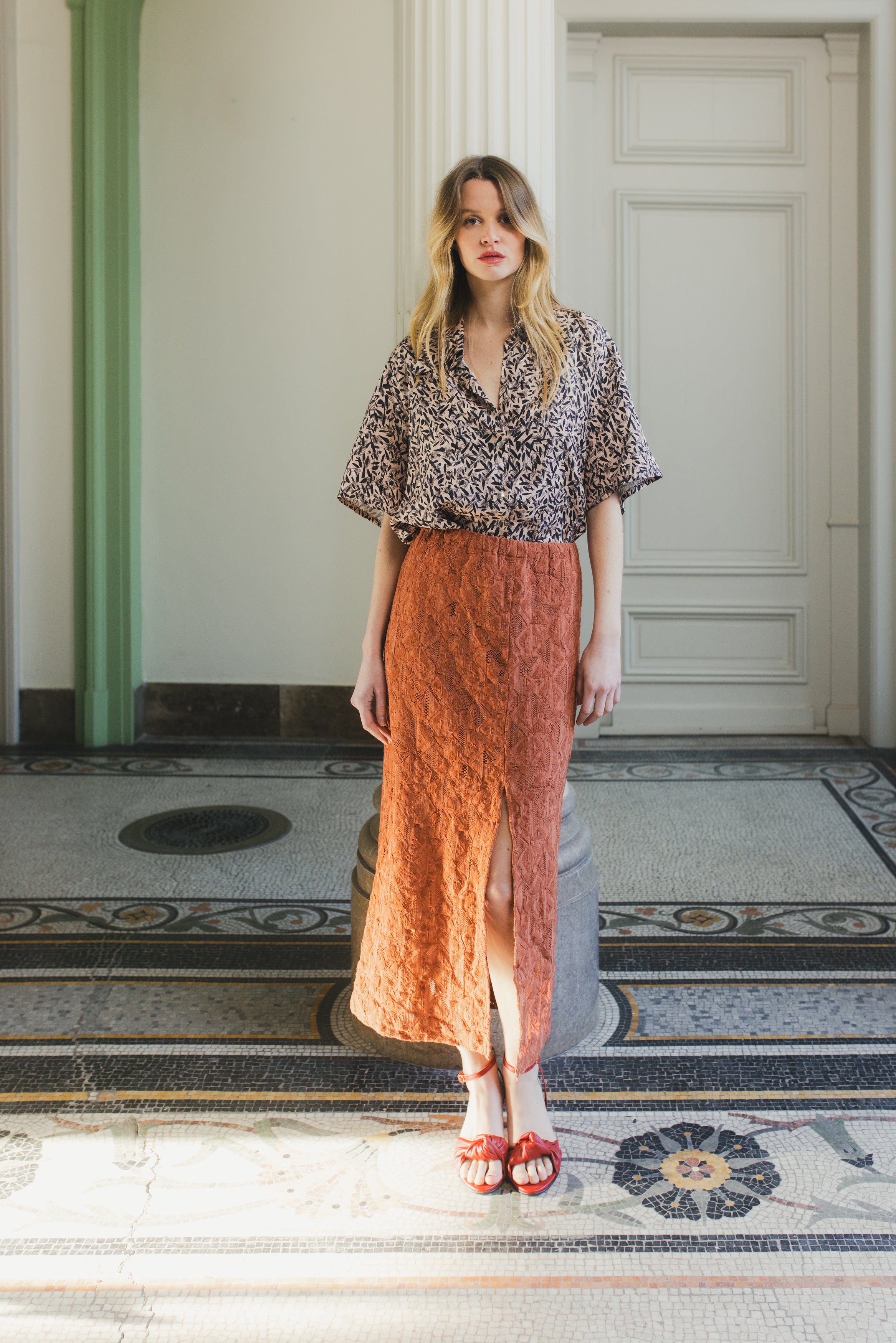 Jupe Allure Dentelle Abricot