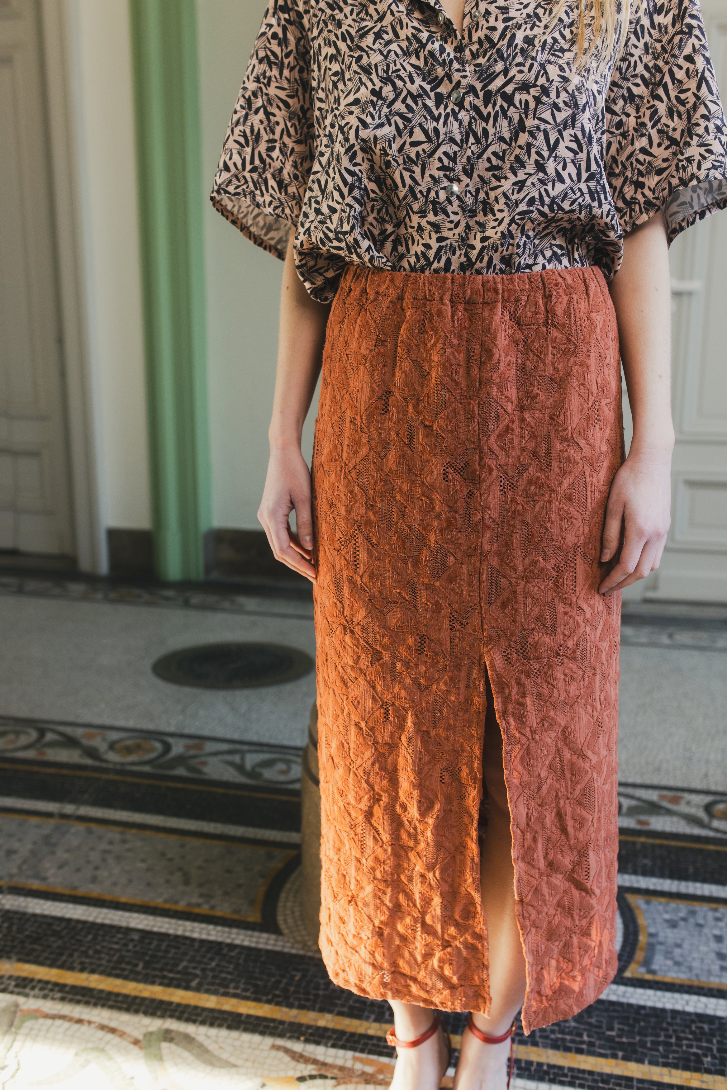 Jupe Allure Dentelle Abricot