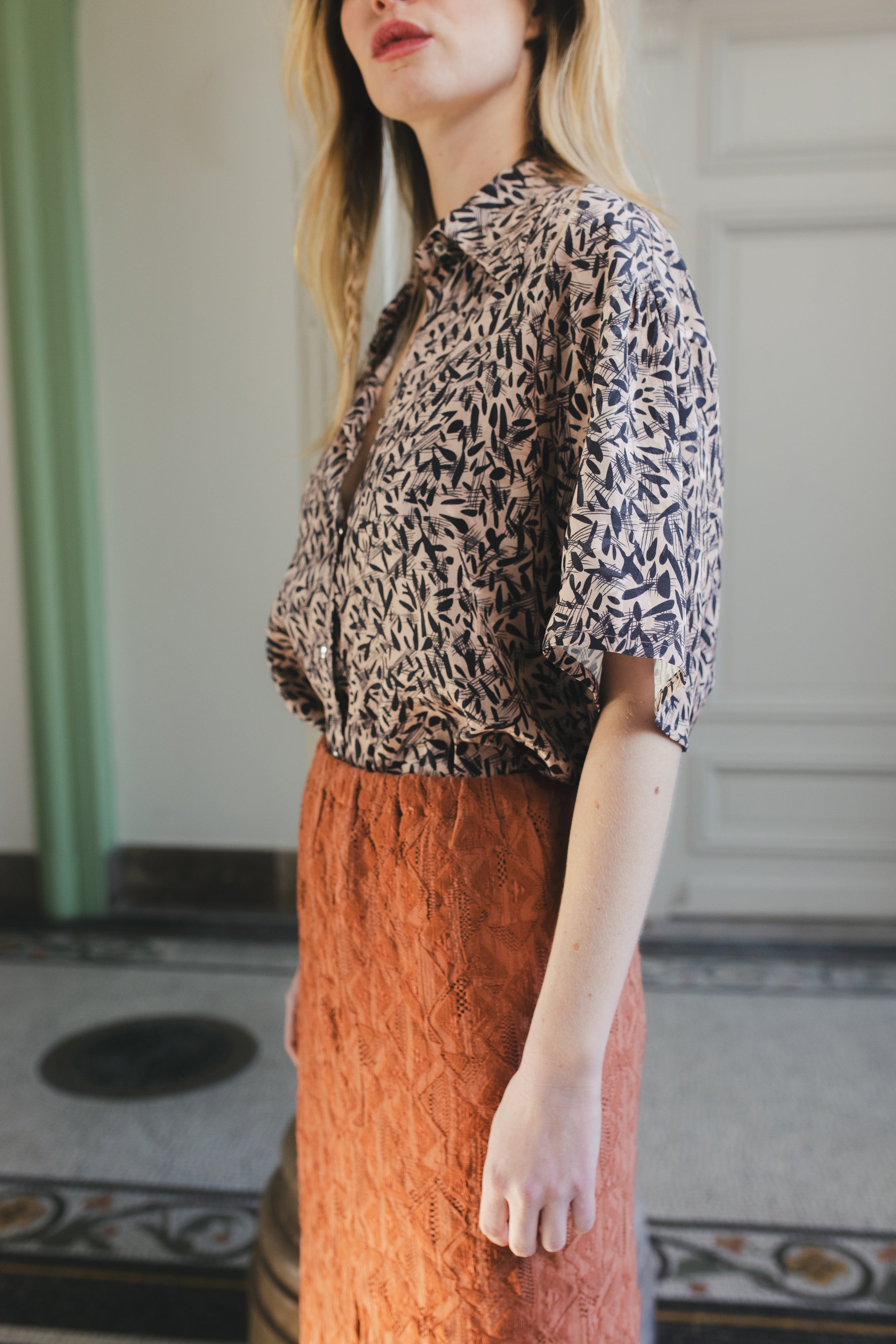 Jupe Allure Dentelle Abricot