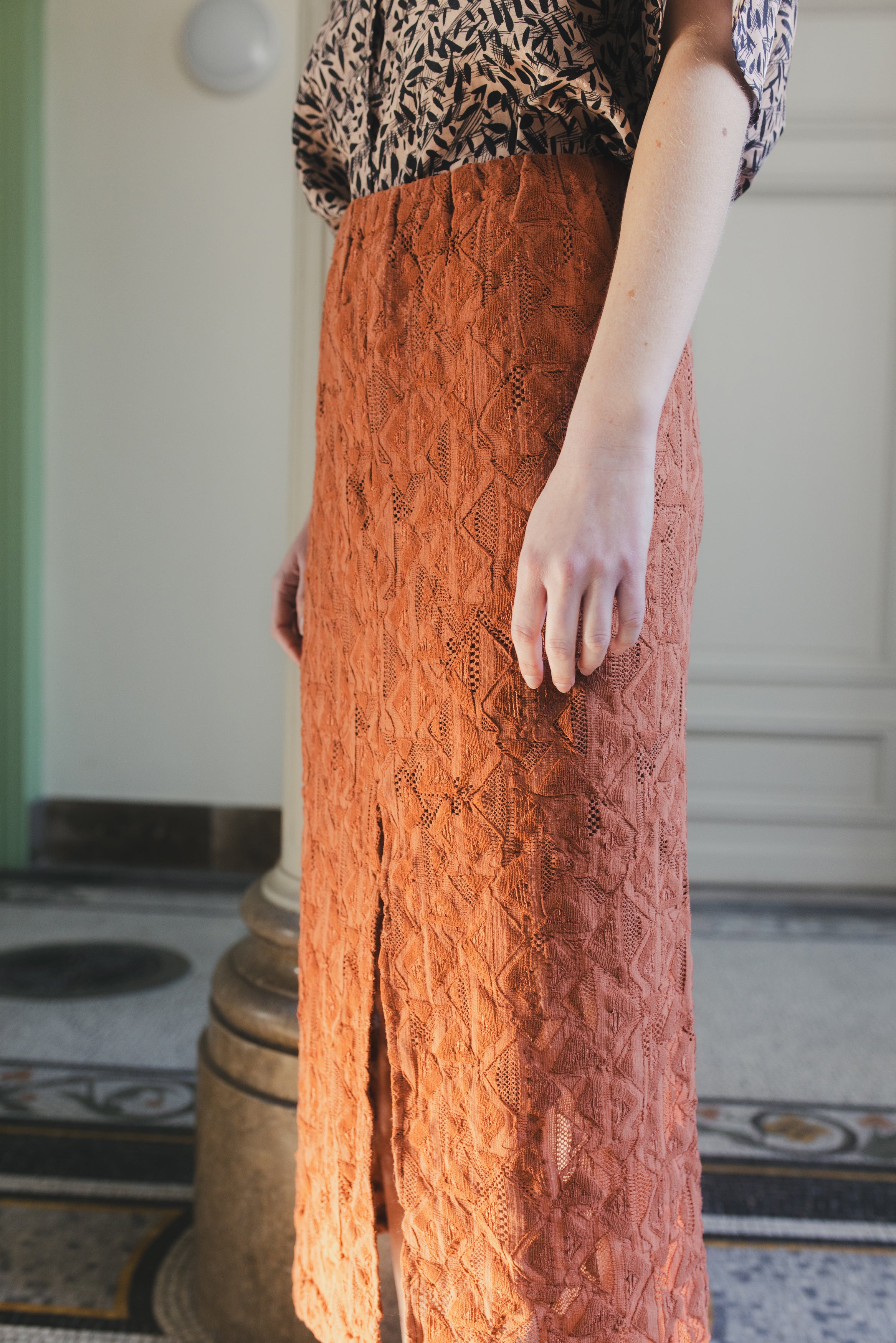 Jupe Allure Dentelle Abricot