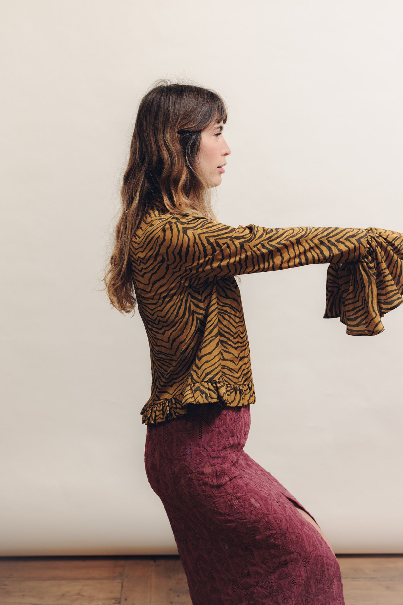 Jupe Allure Dentelle Grenat