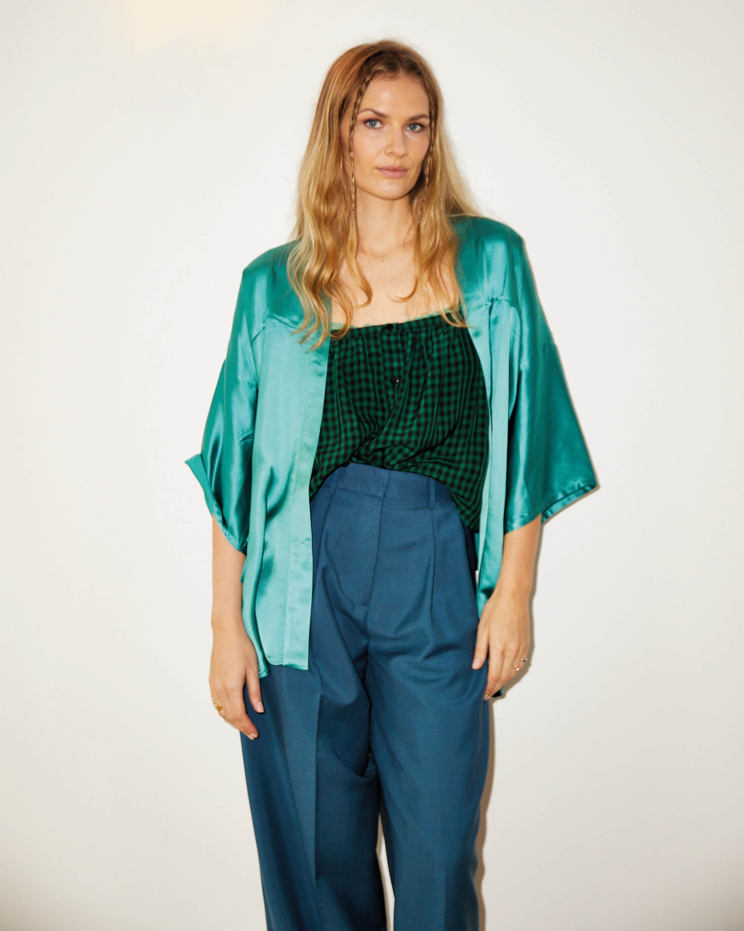 Kimono JANIS  Satin Sirène