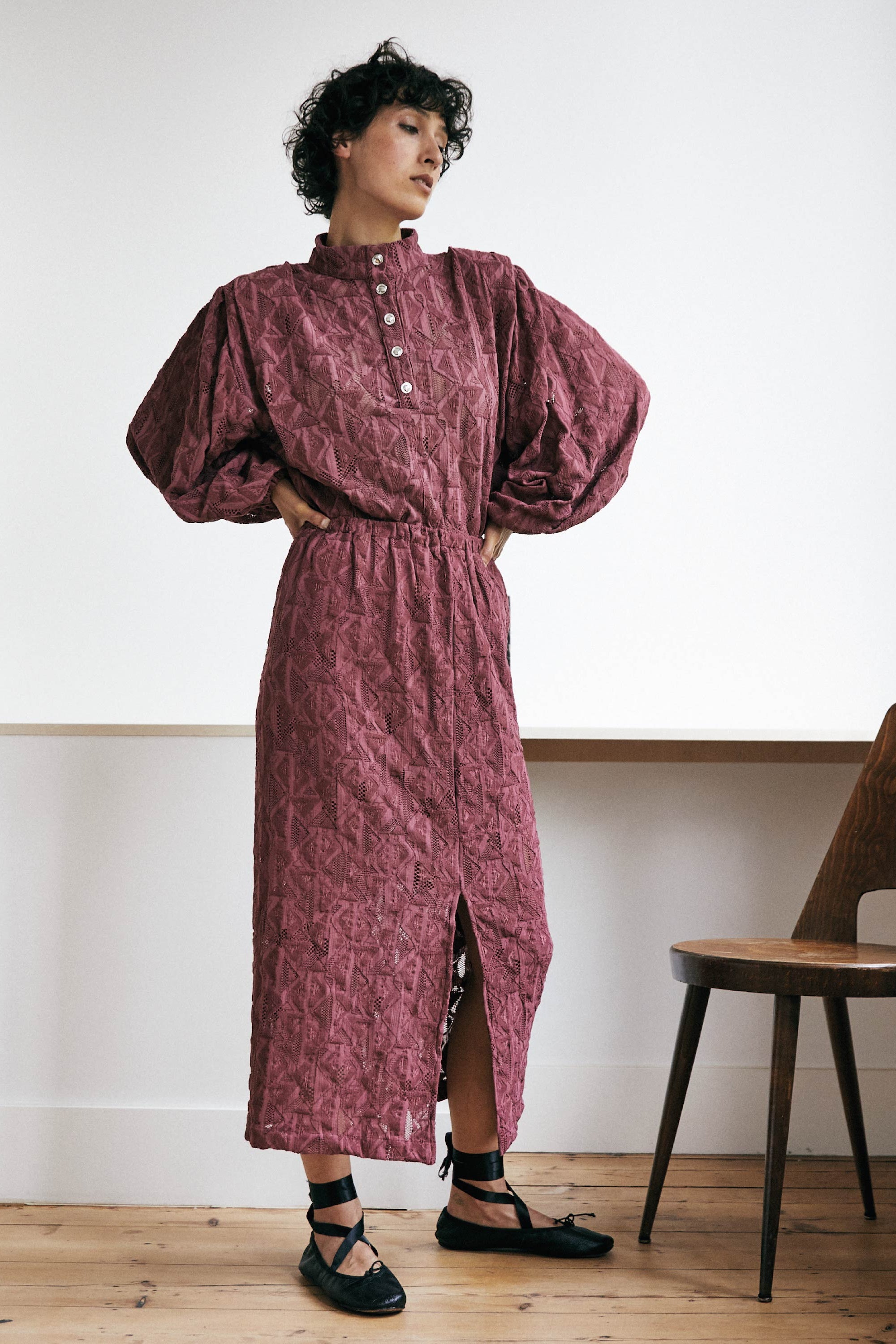 Jupe Allure Dentelle Grenat