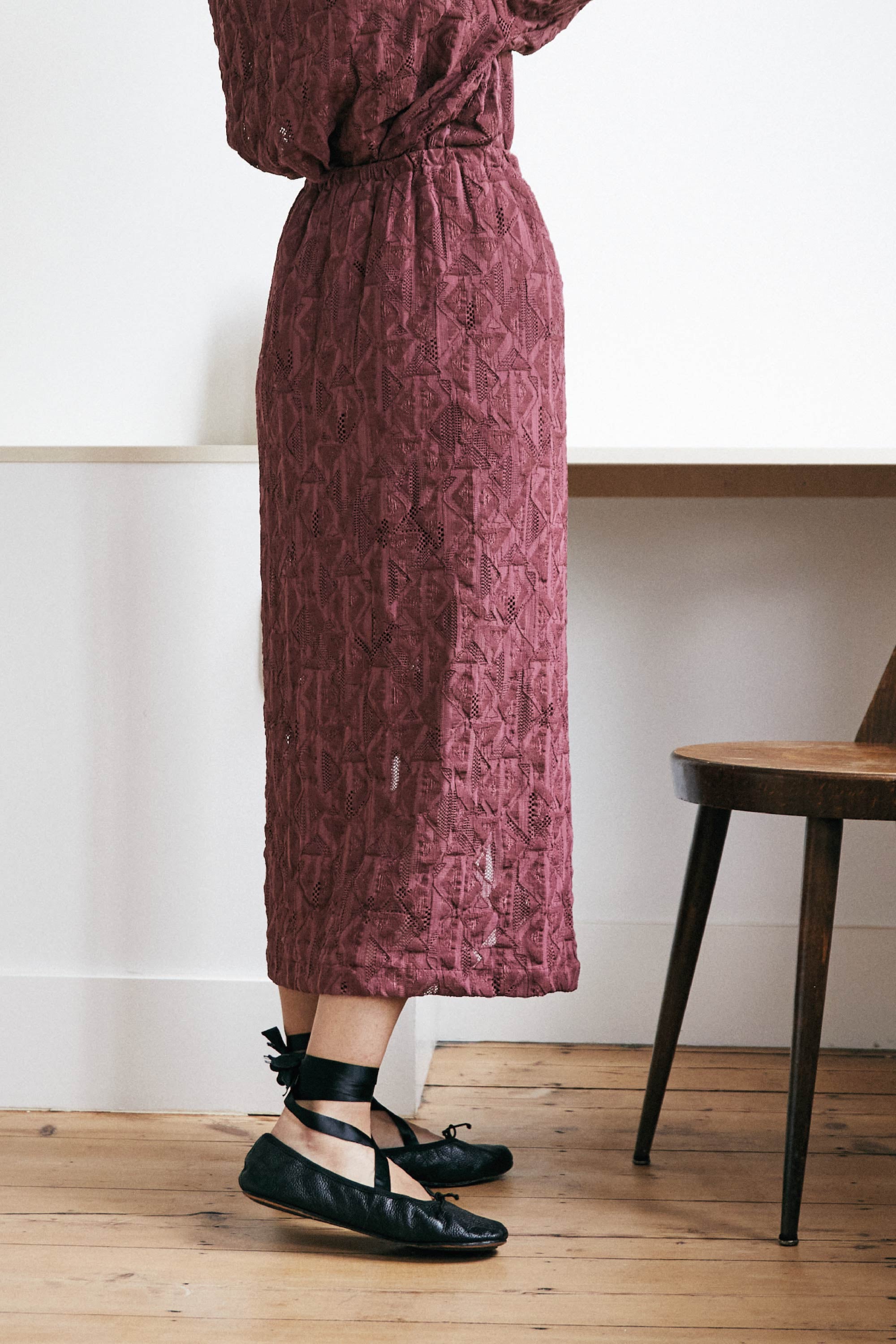 Jupe Allure Dentelle Grenat