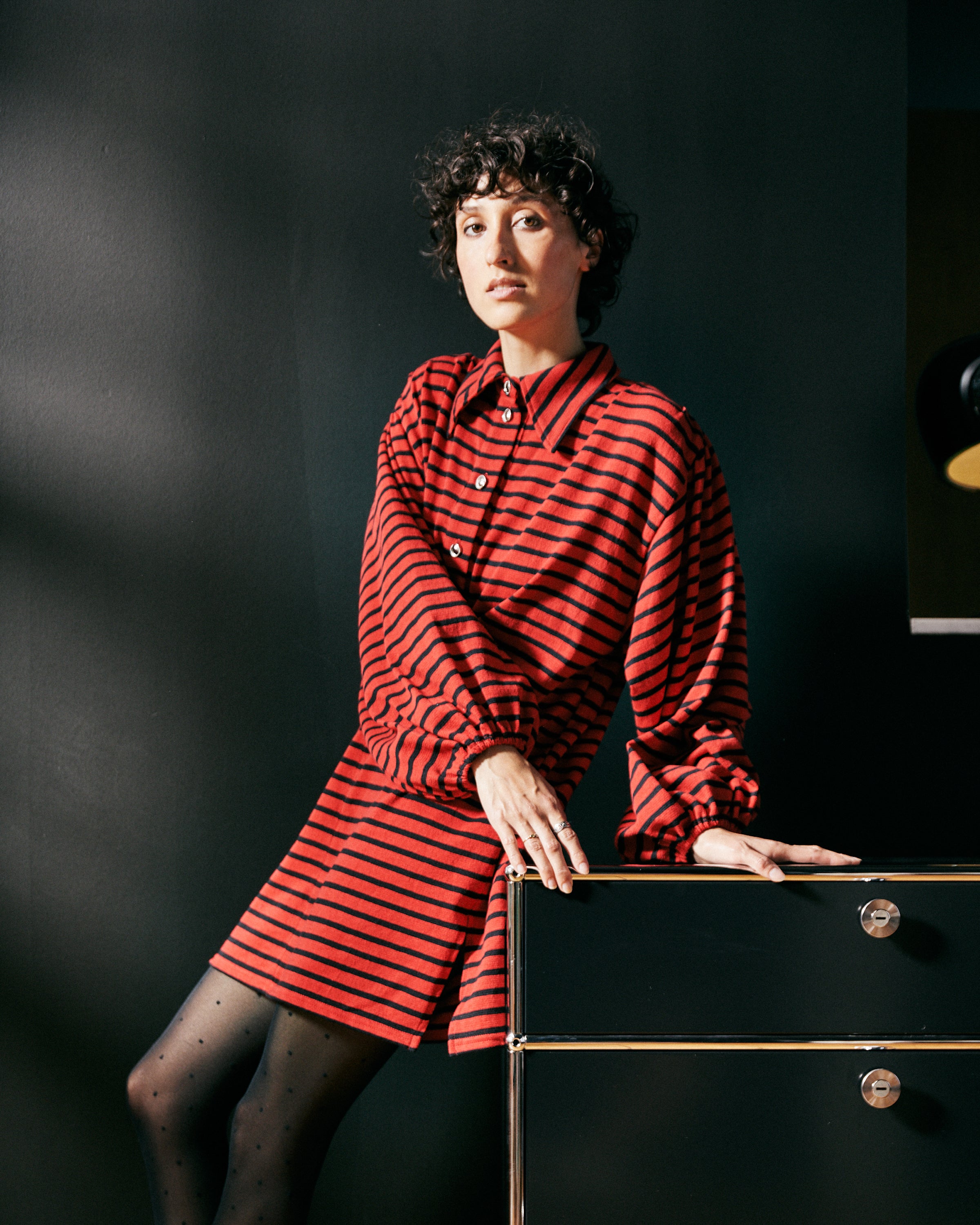 Robe Bianca Polo Rayures rouge noir