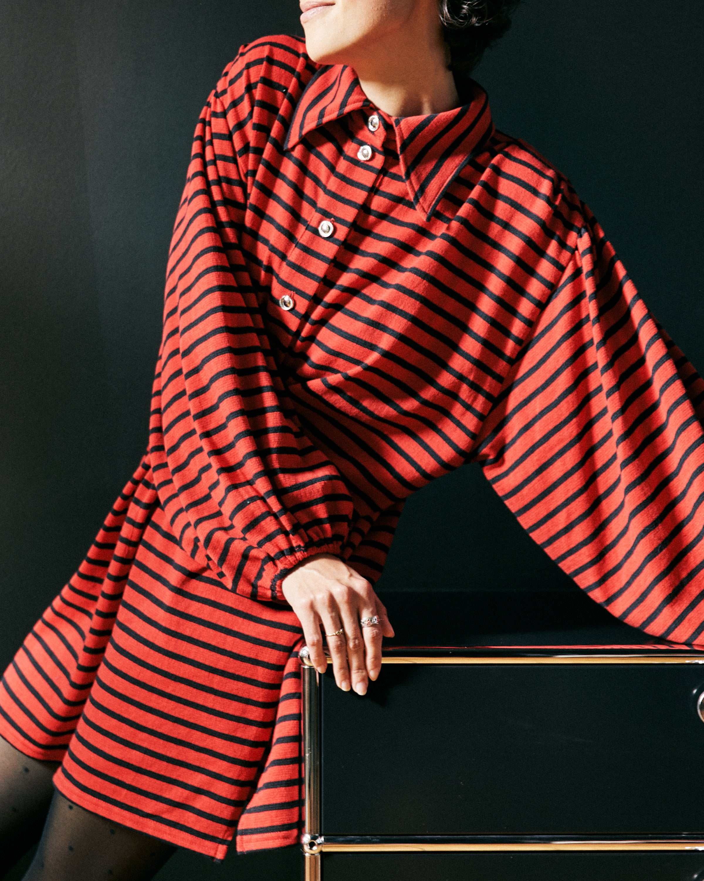 Robe Bianca Polo Rayures rouge noir