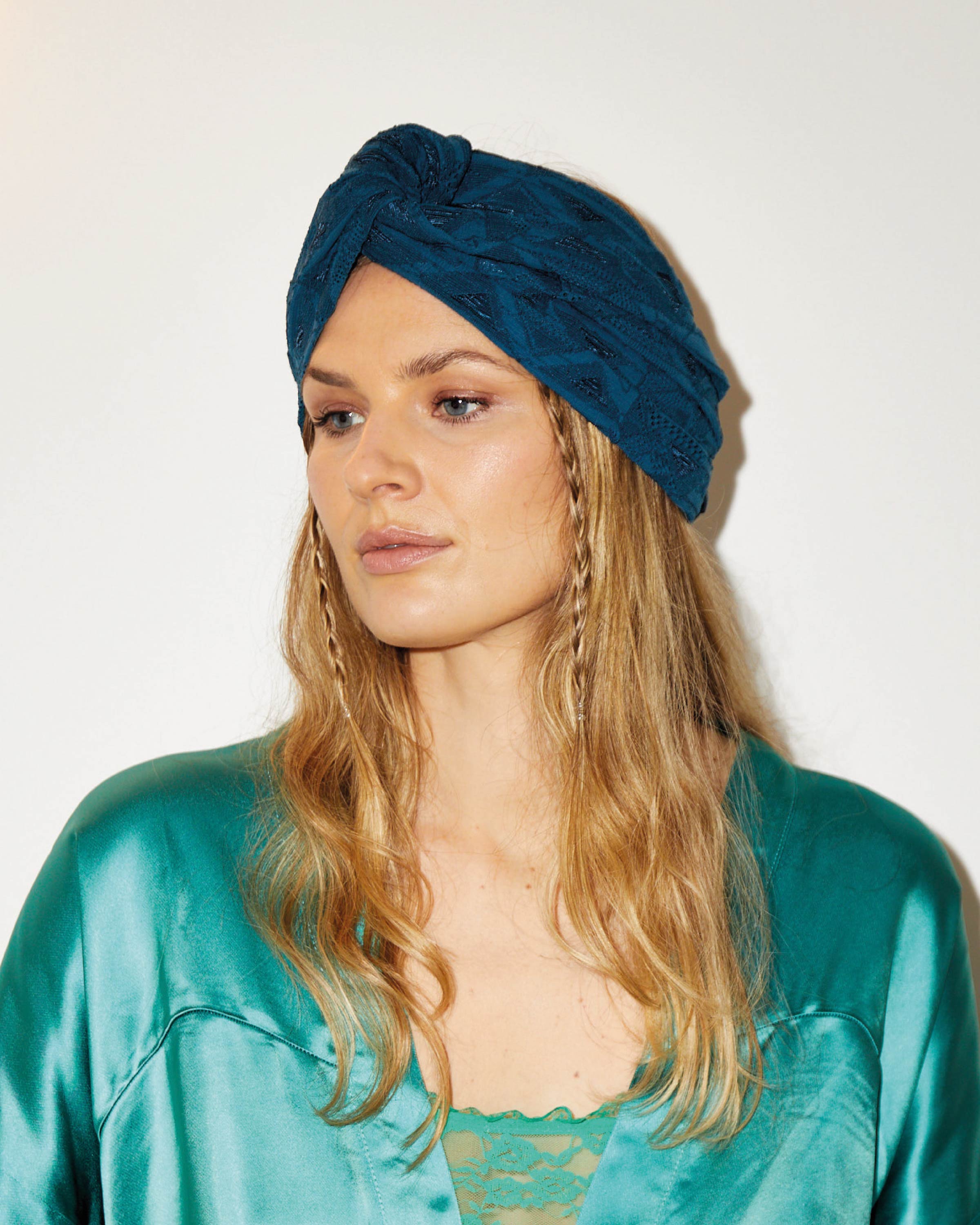 Headband KATHRYN Dentelle Deep Emeraude