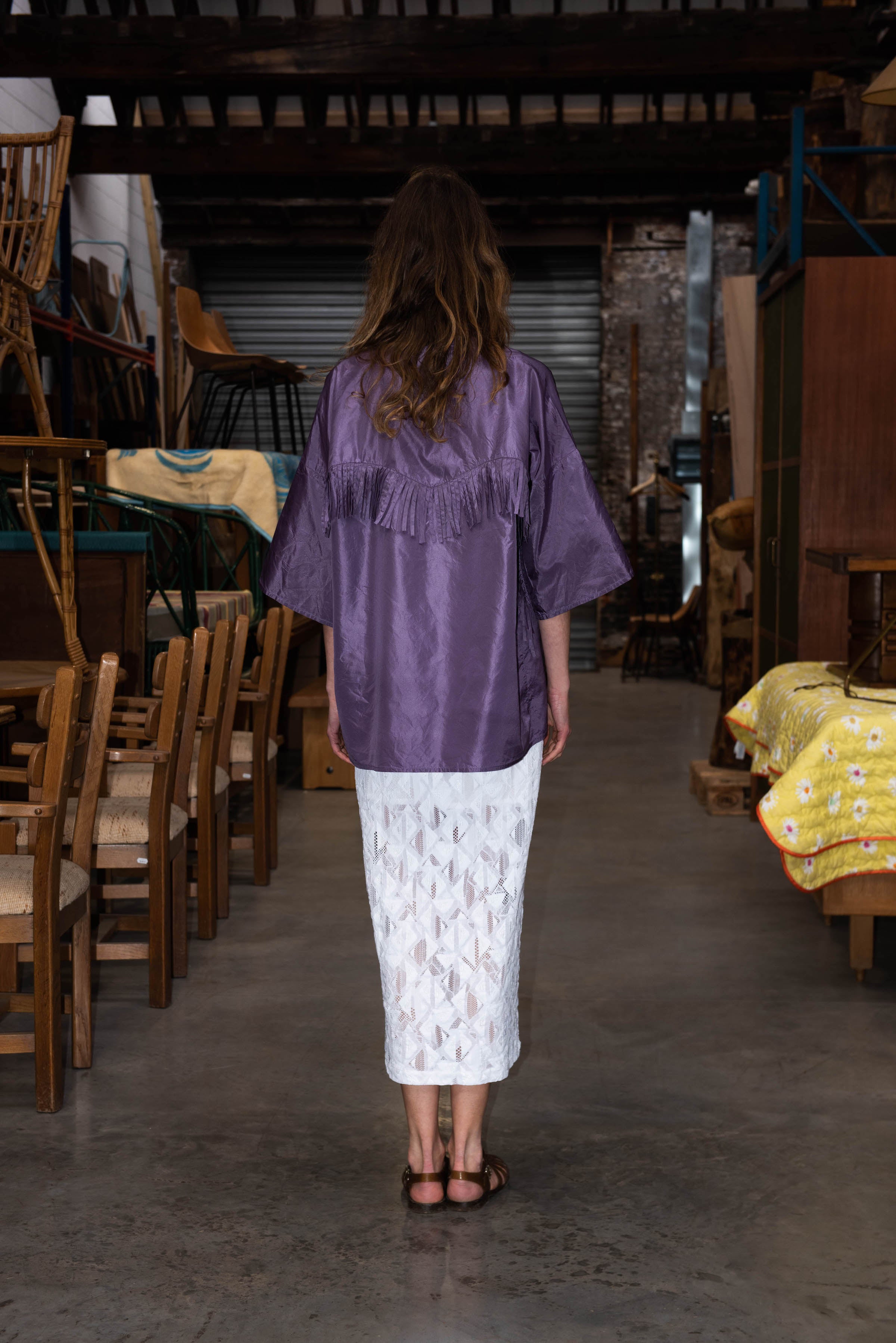 Kimono JANIS  Taffeta Soie Améthyste