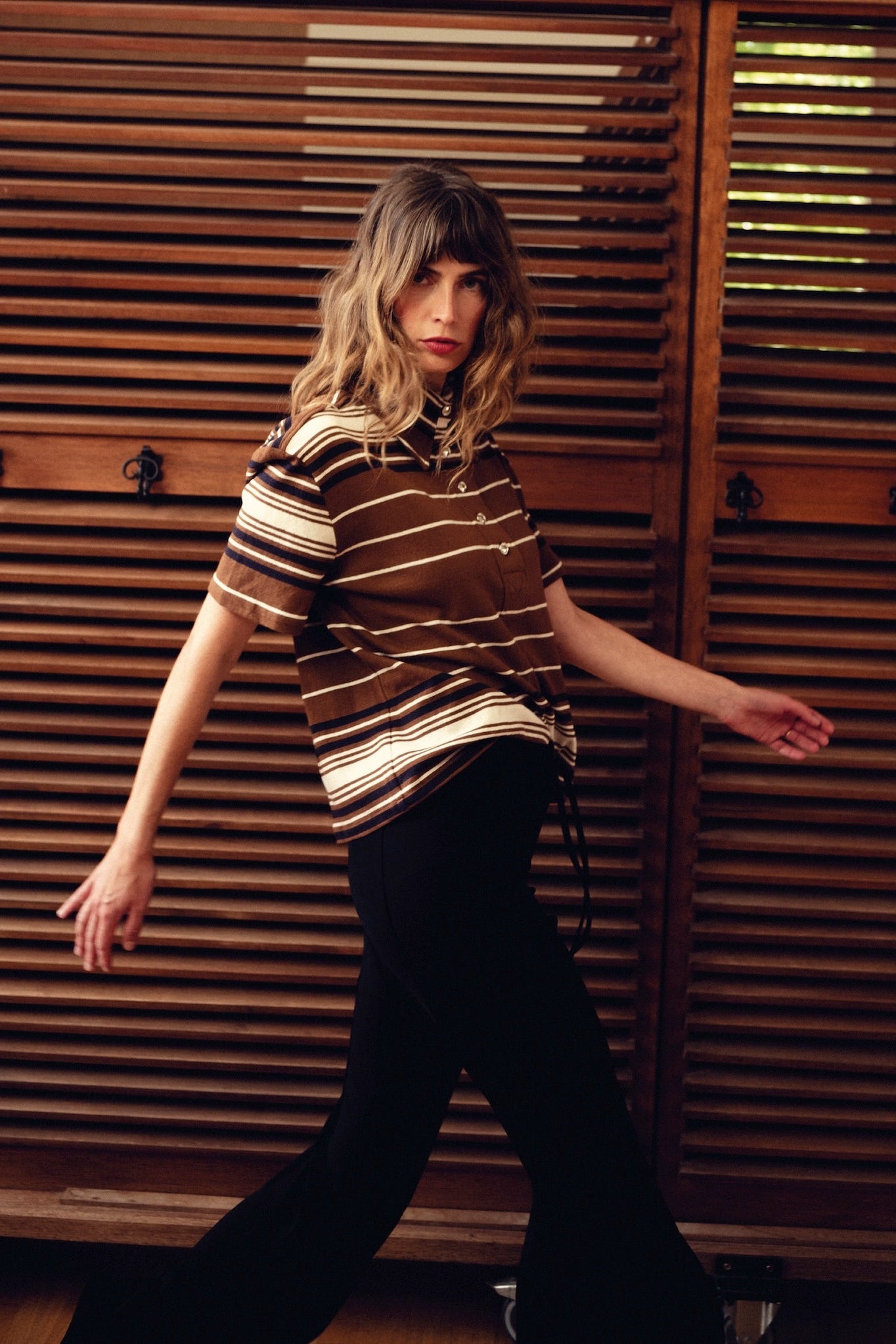 Polo Mick Rayure Marron