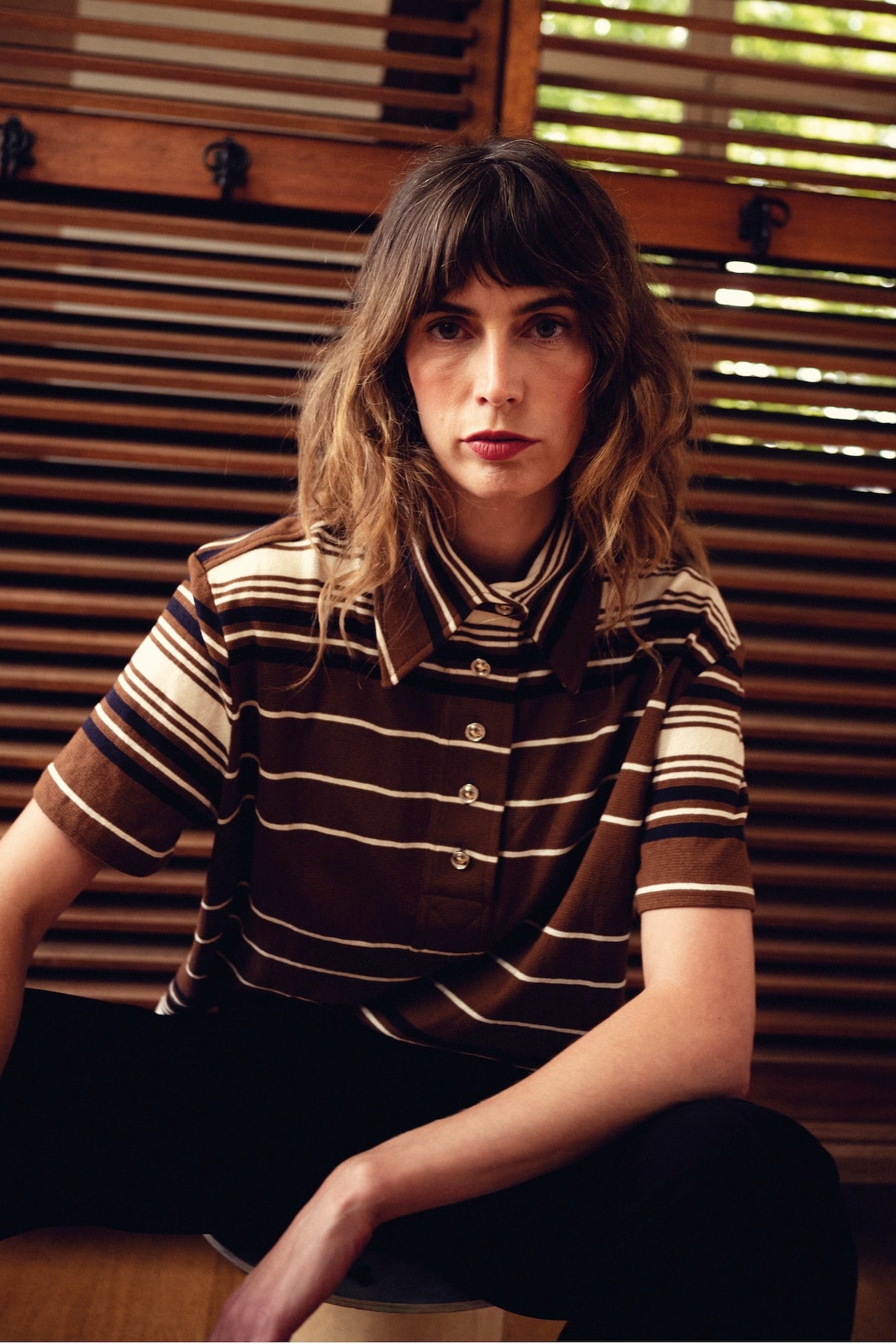 Polo Mick Rayure Marron