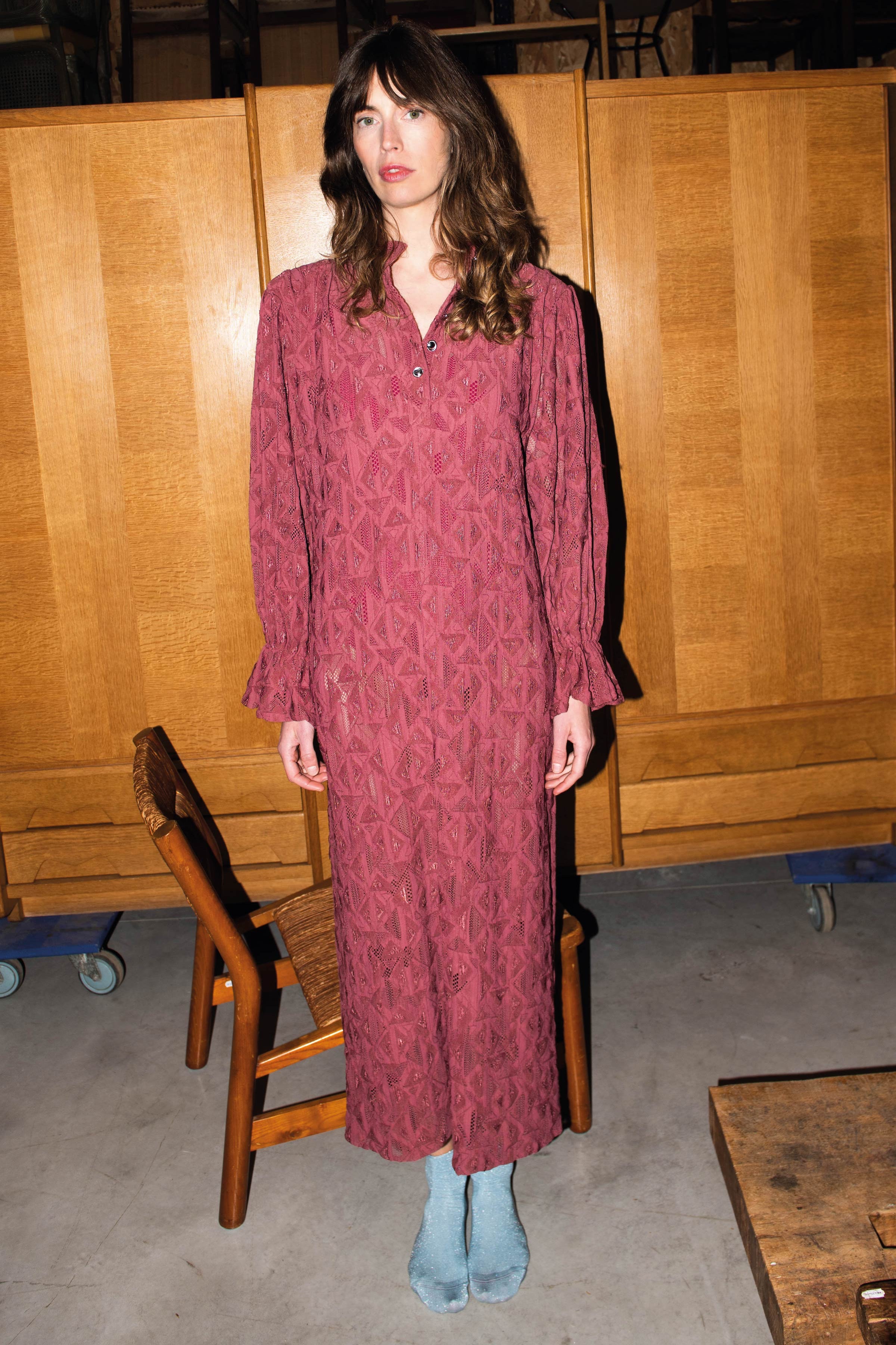 Robe POE Dentelle Grenat