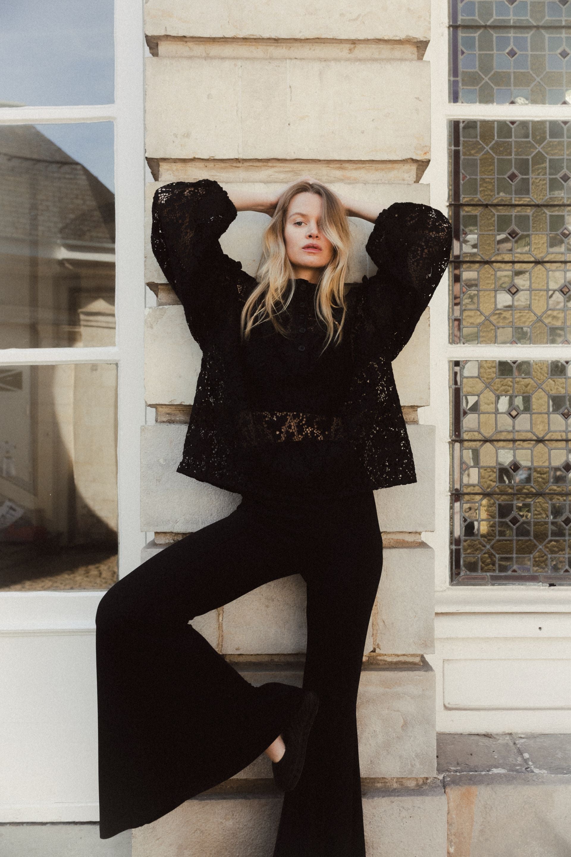 Blouse Fame Guipure Noire