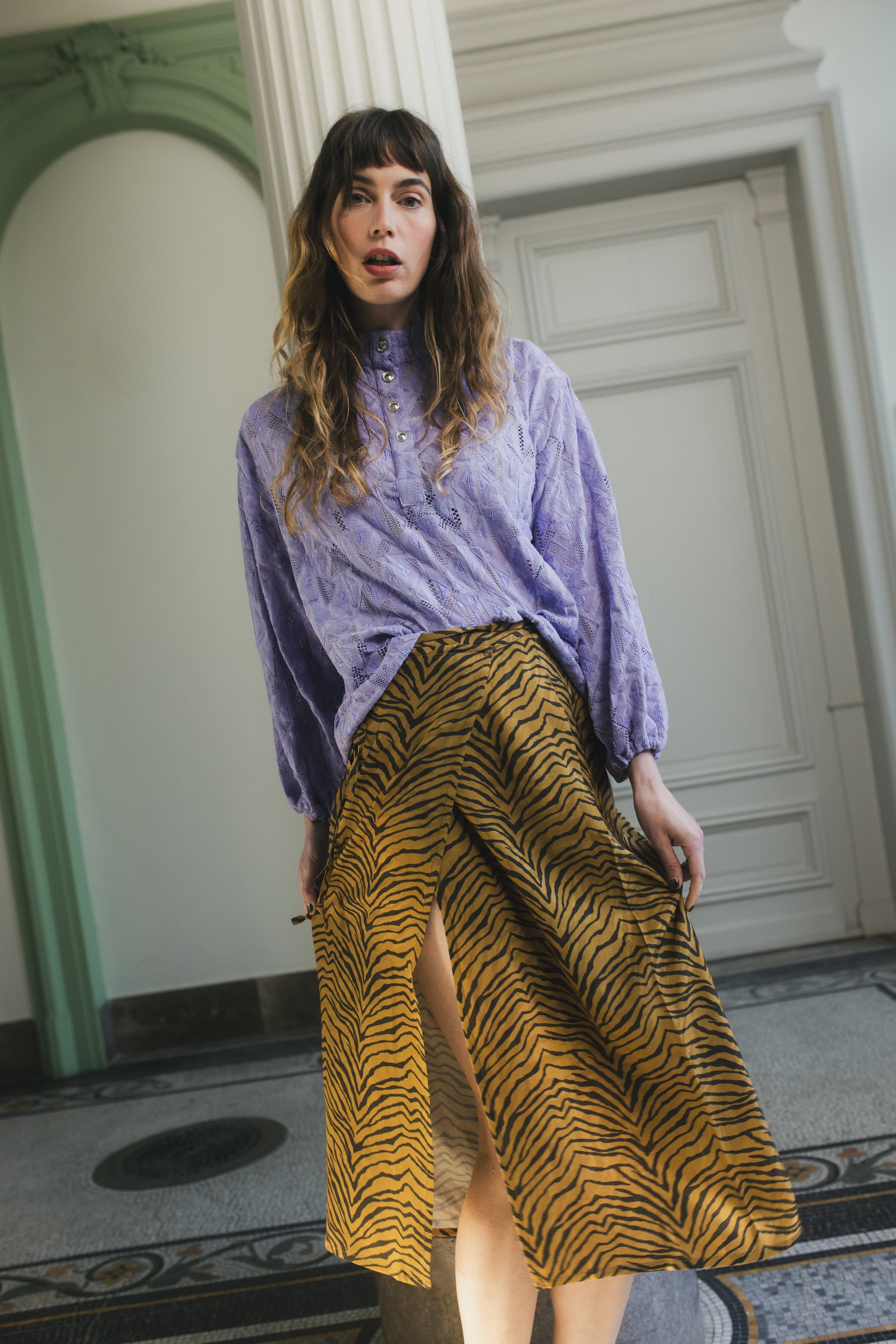 Blouse Fame Dentelle Lila