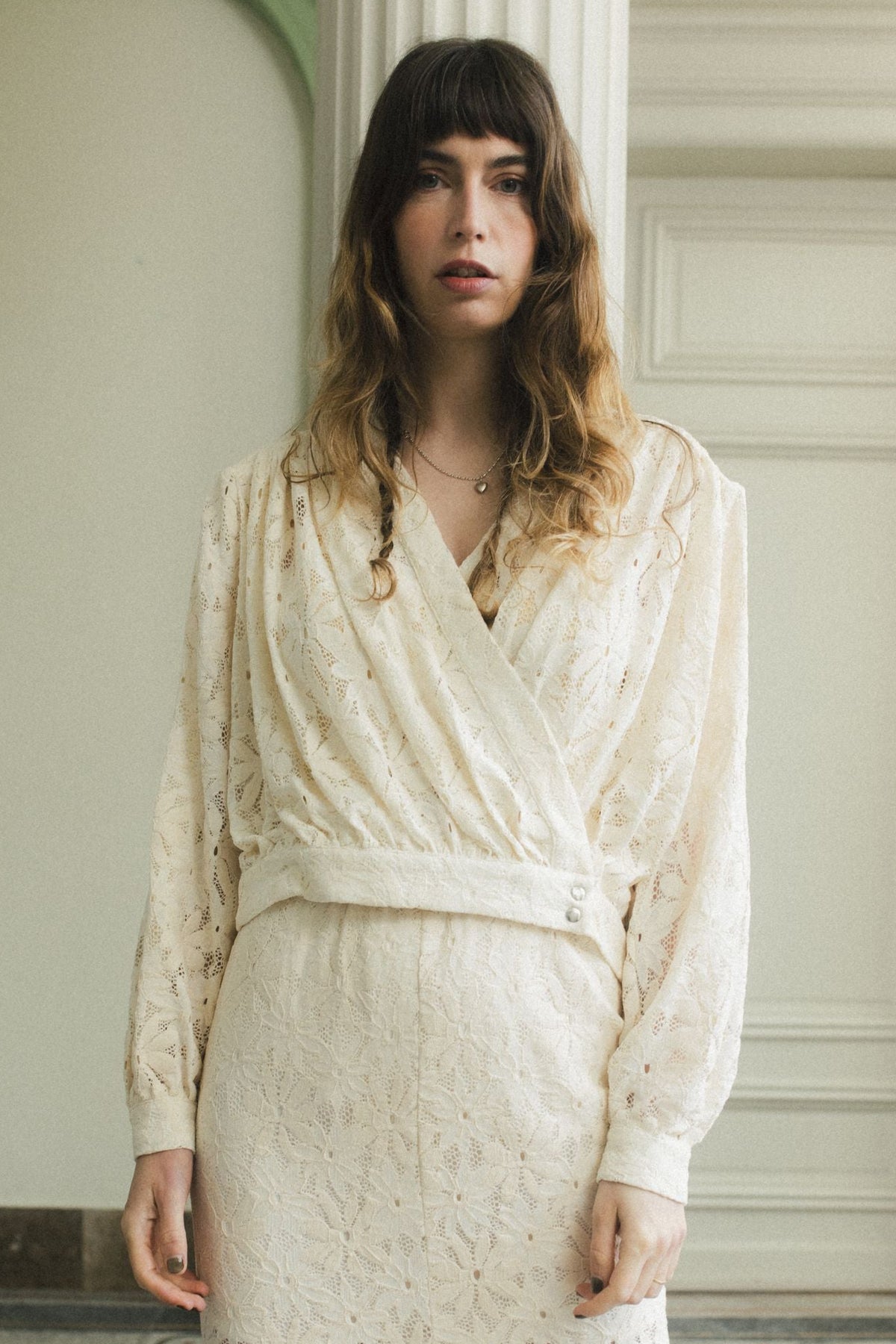 Blouse Jade Dentelle Marguerite