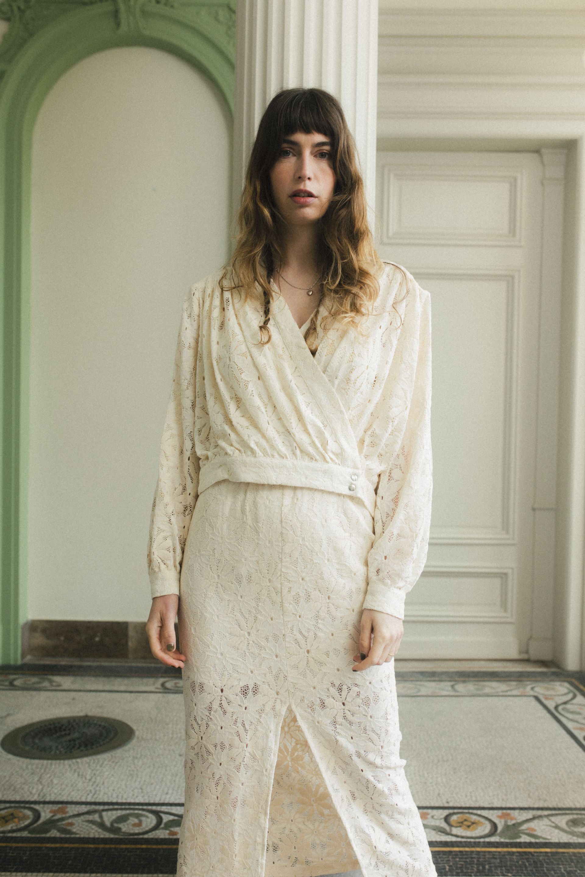 Blouse Jade Dentelle Marguerite