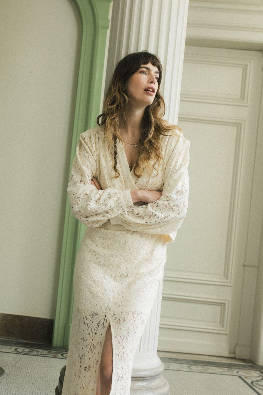 Blouse Jade Dentelle Marguerite