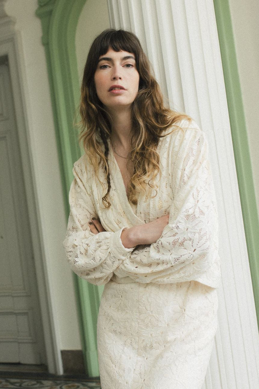 Blouse Jade Dentelle Marguerite