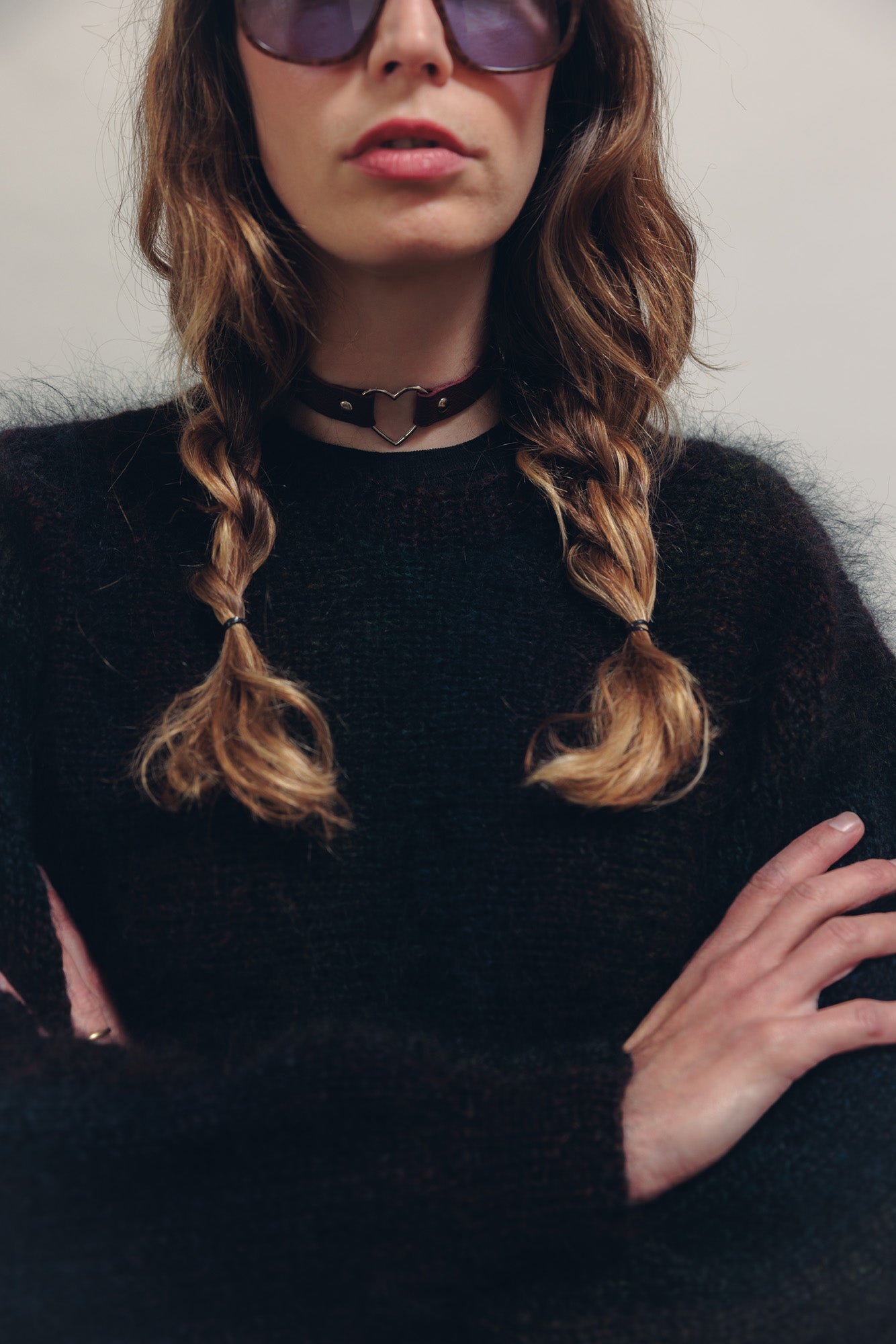 Collier cuir coeur Josie