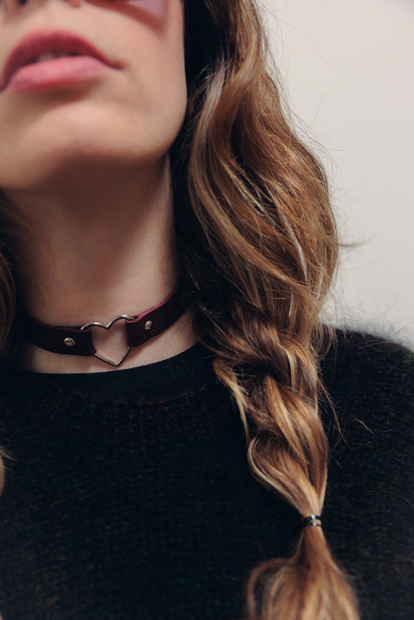 Collier cuir coeur Josie