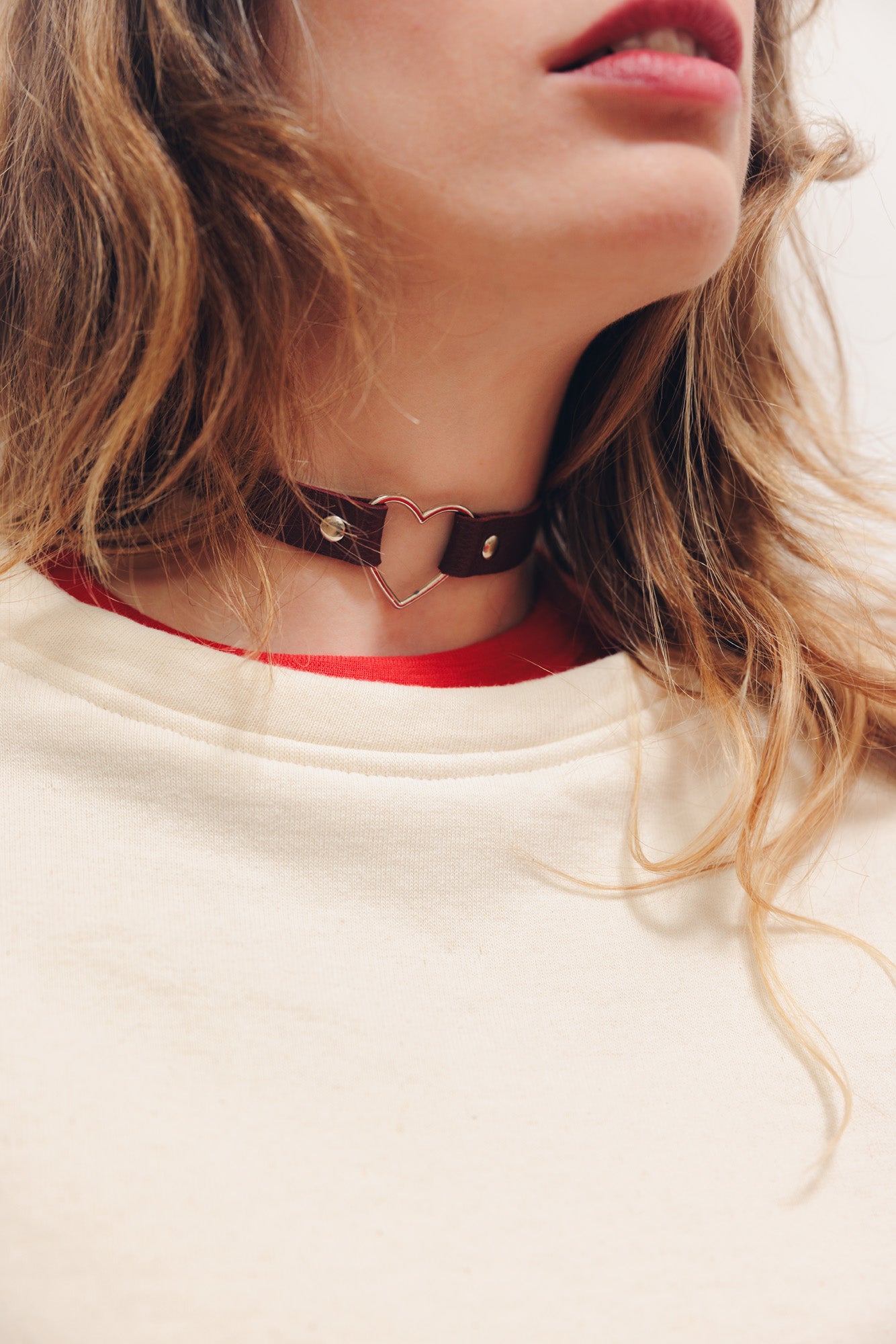 Collier cuir coeur Josie