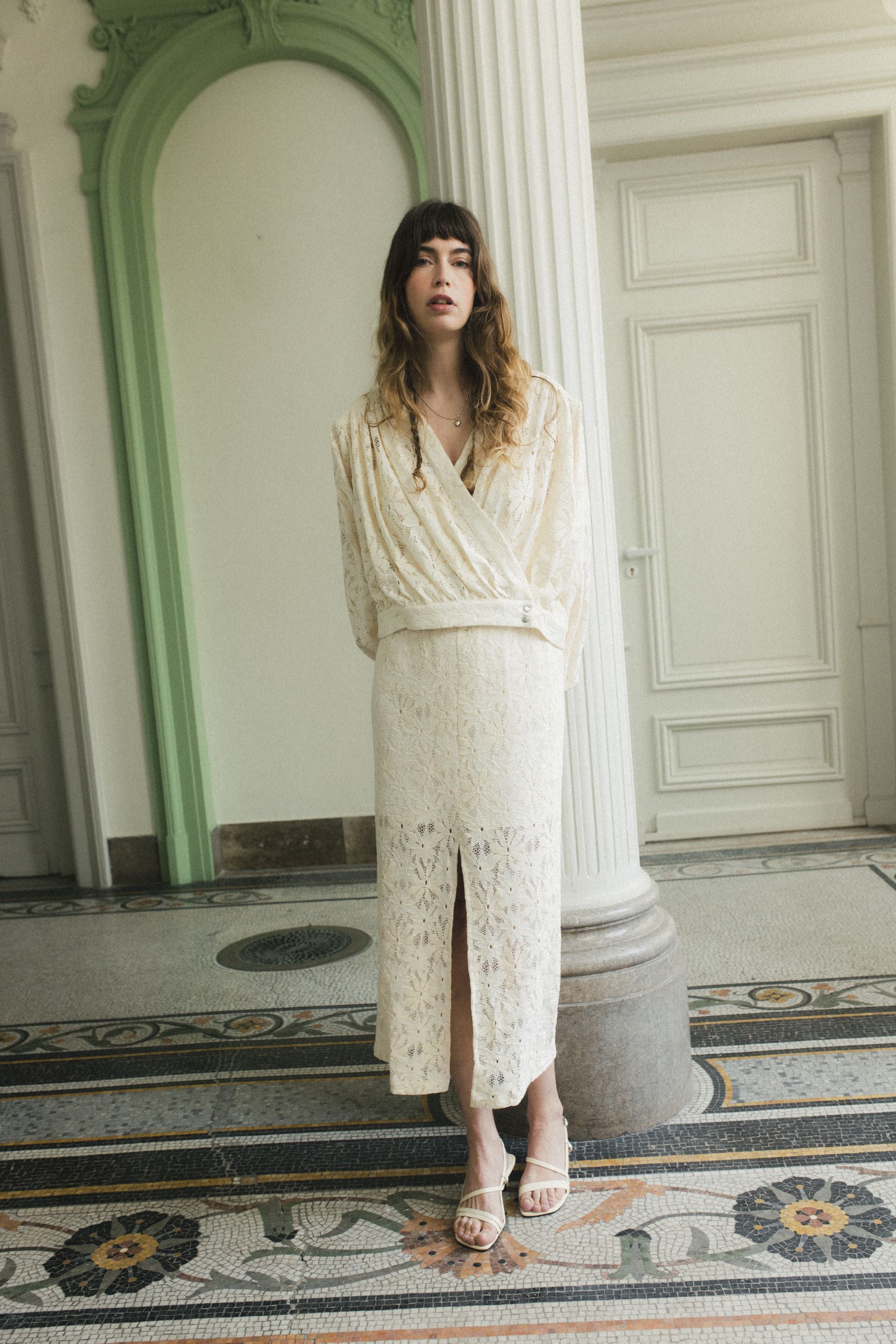 Jupe Allure Dentelle Marguerite Écru