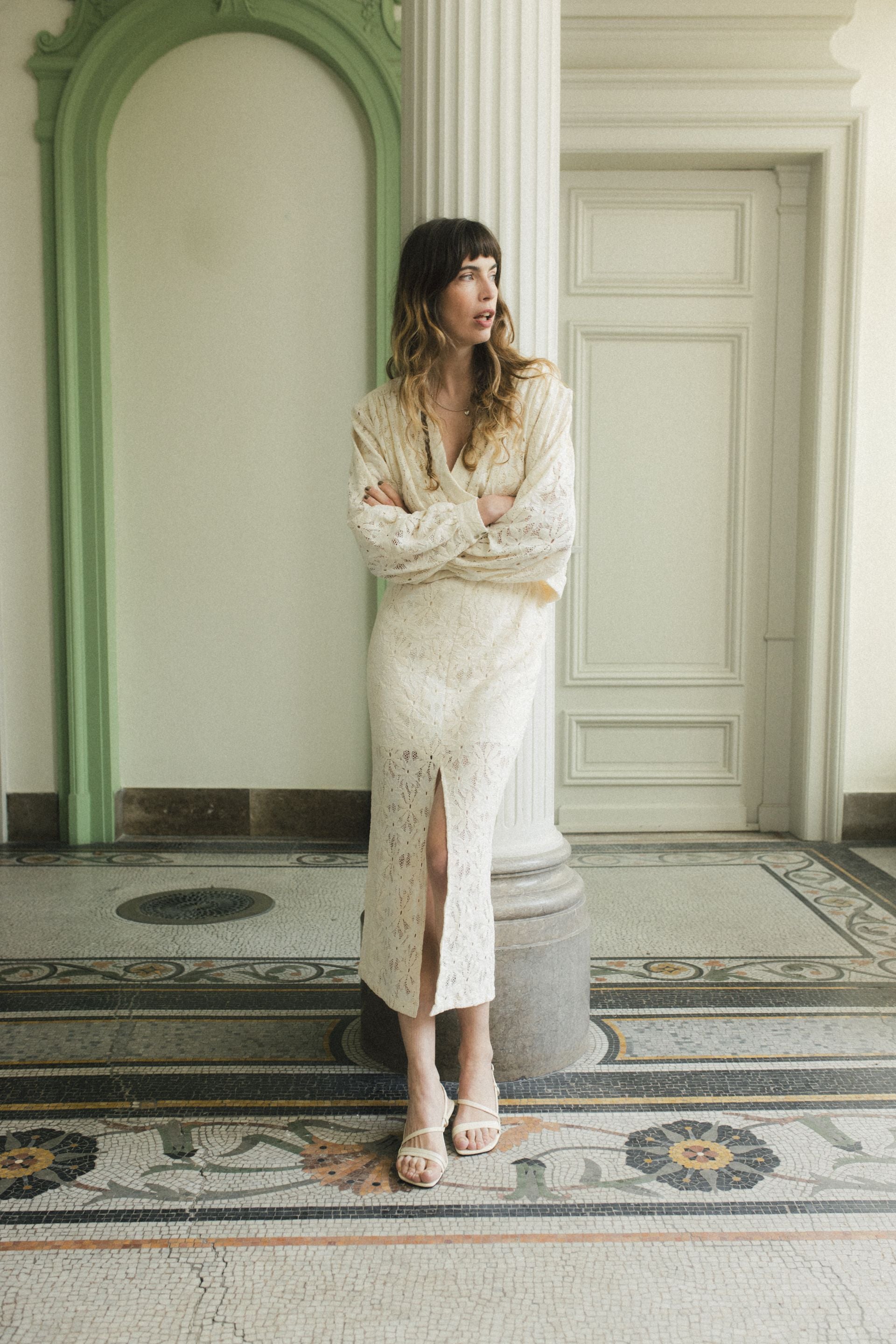 Jupe Allure Dentelle Marguerite Écru