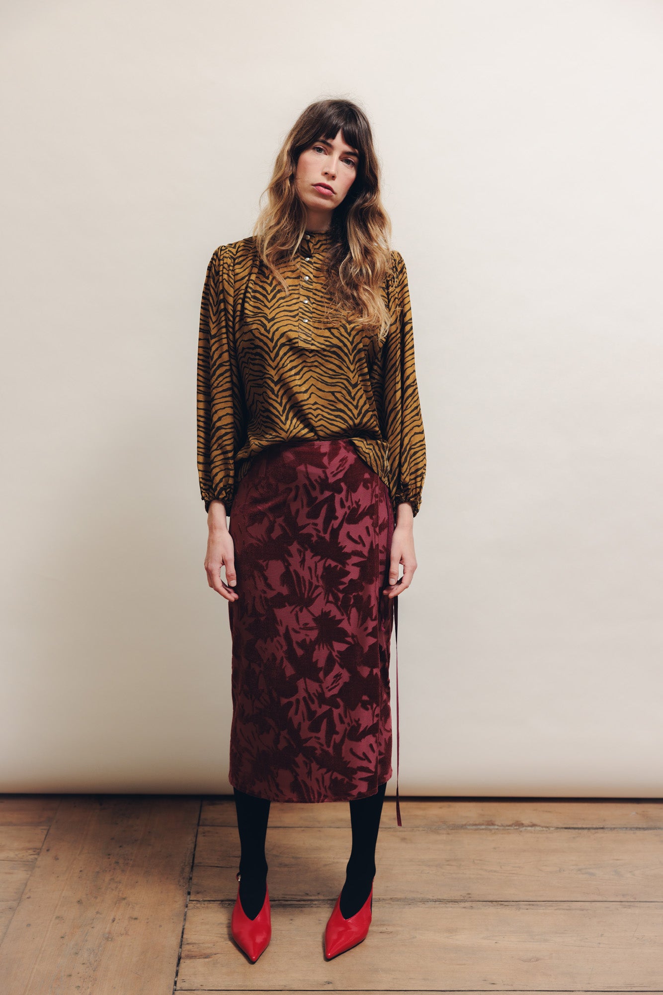 Jupe Charlotte Velours dévoré