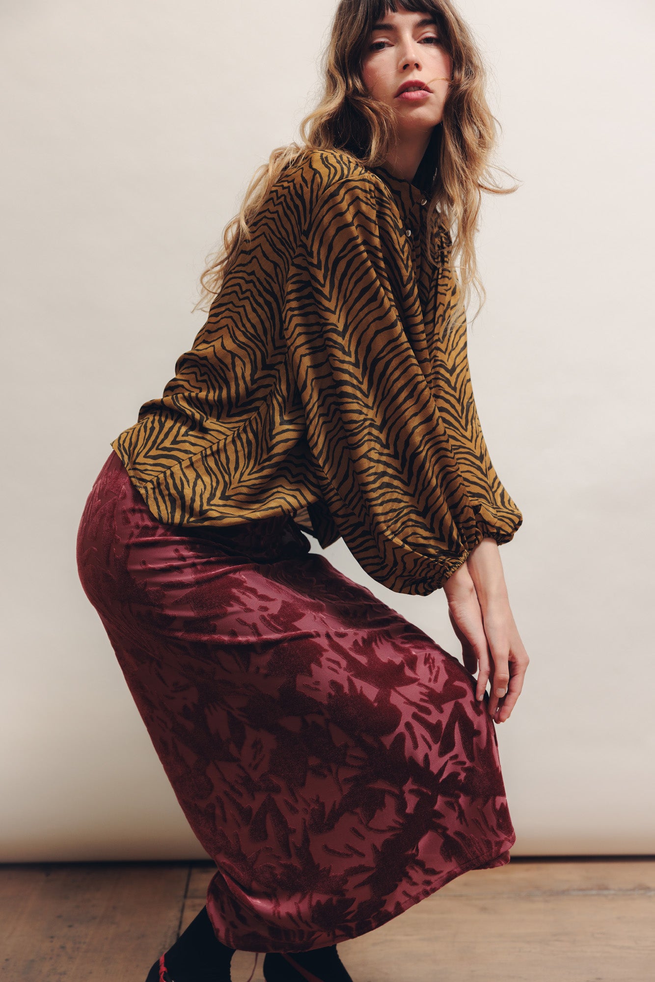 Jupe Charlotte Velours dévoré