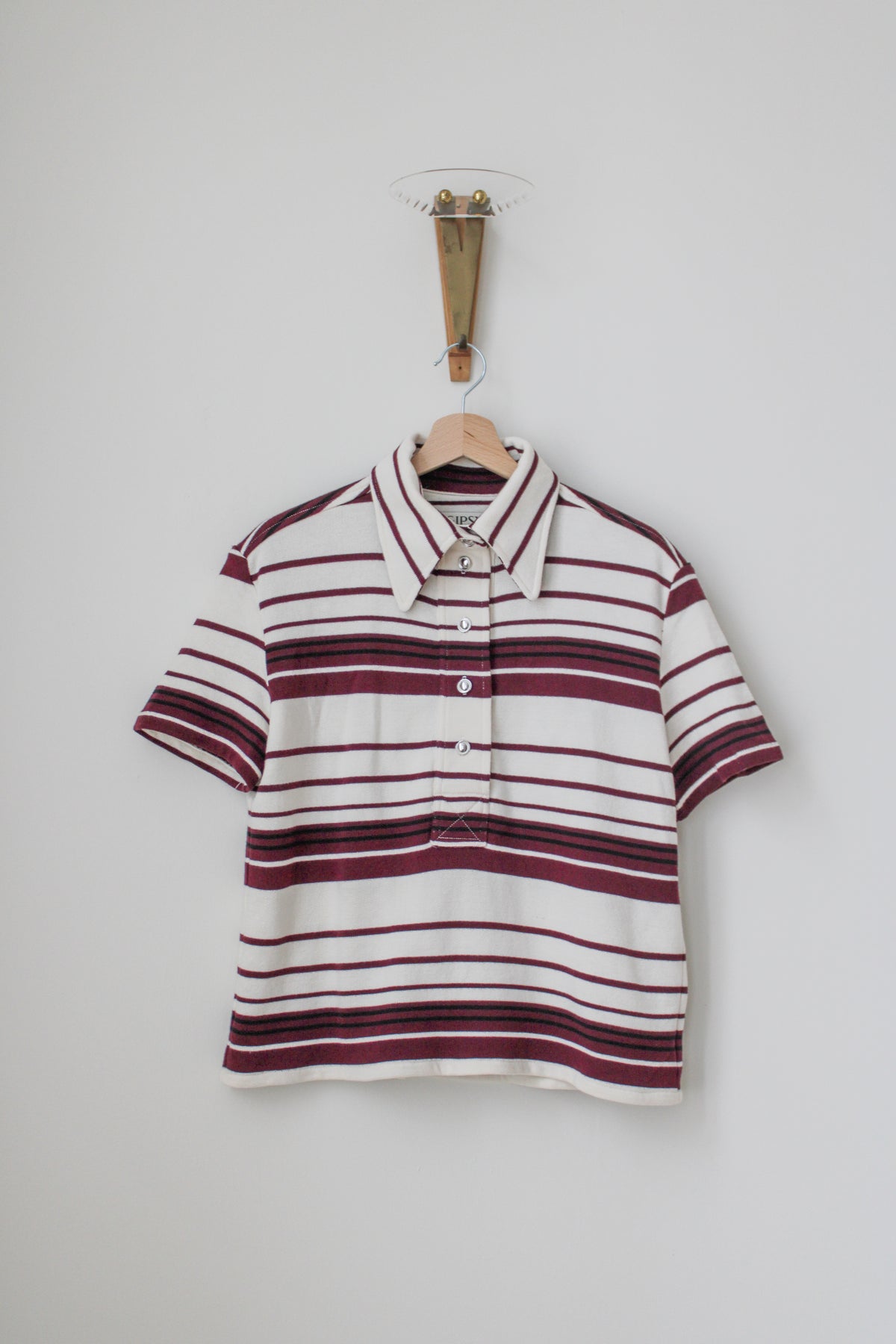 Polo Mick Rayure Écru et Bordeaux