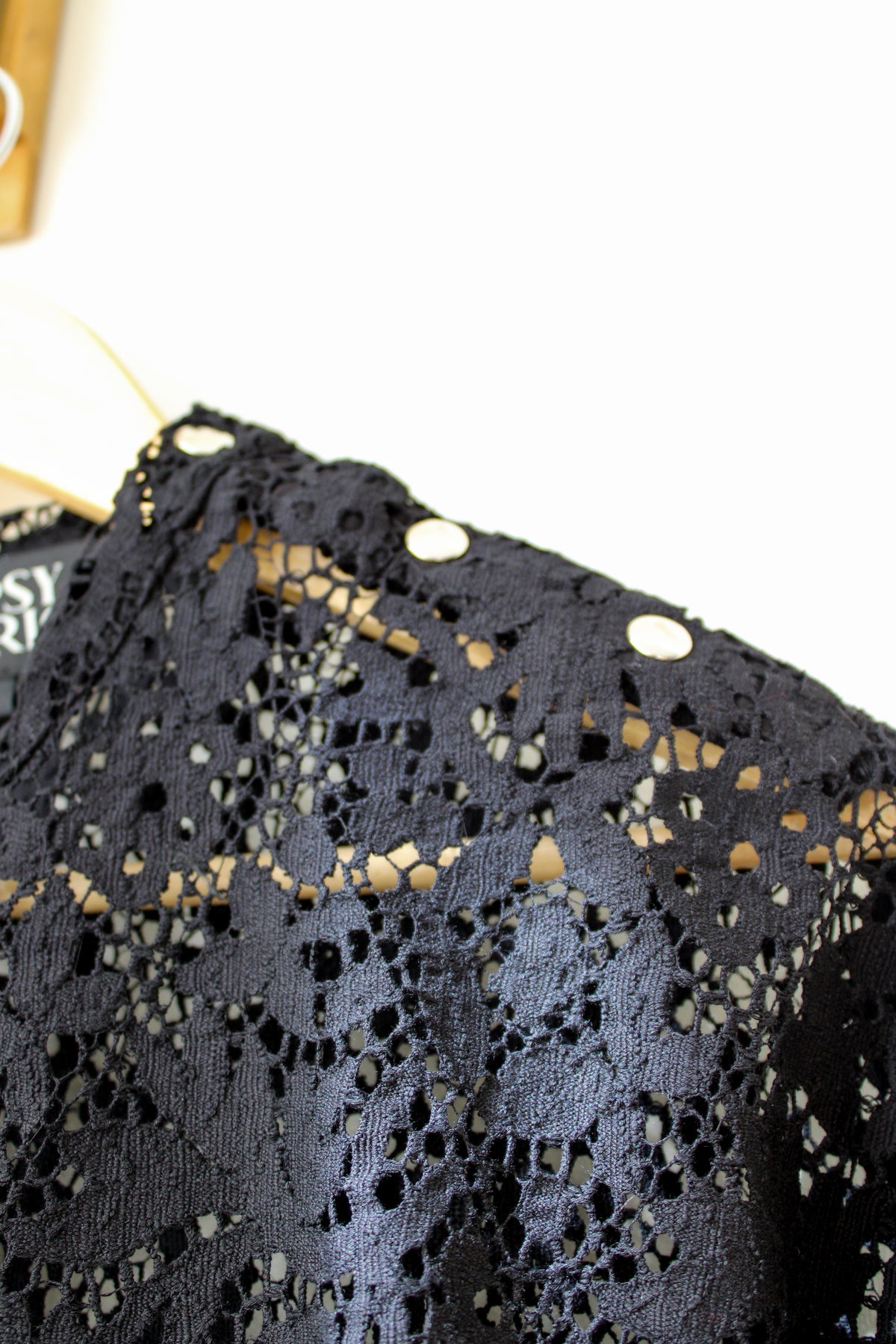 T-shirt Tony Long Guipure Noire
